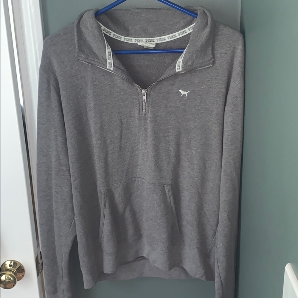 Pink grey half zip sweatshirt size medium
